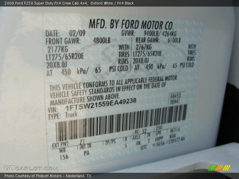 Oxford White / FX4 Black 2009 Ford F250 Super Duty FX4 Crew Cab 4x4