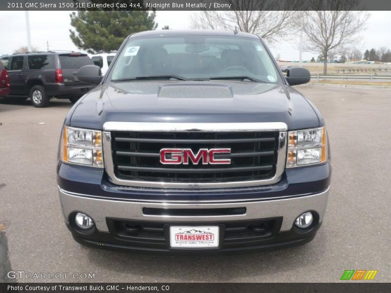 Midnight Blue Metallic / Ebony 2011 GMC Sierra 1500 SLE Extended Cab 4x4