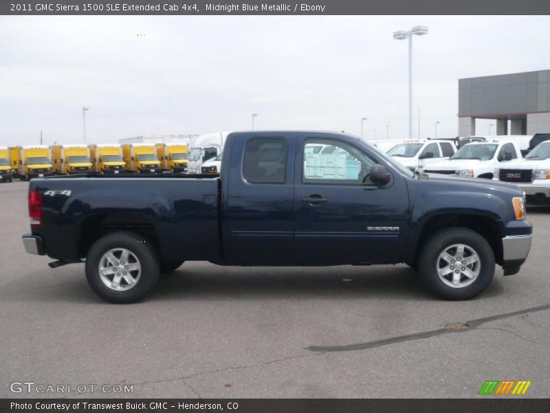 Midnight Blue Metallic / Ebony 2011 GMC Sierra 1500 SLE Extended Cab 4x4