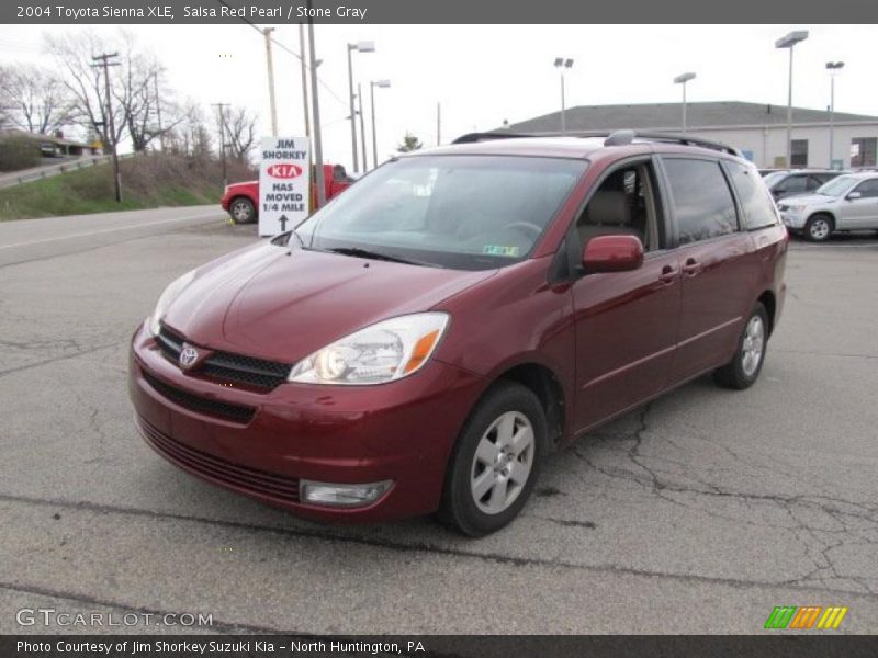 Salsa Red Pearl / Stone Gray 2004 Toyota Sienna XLE