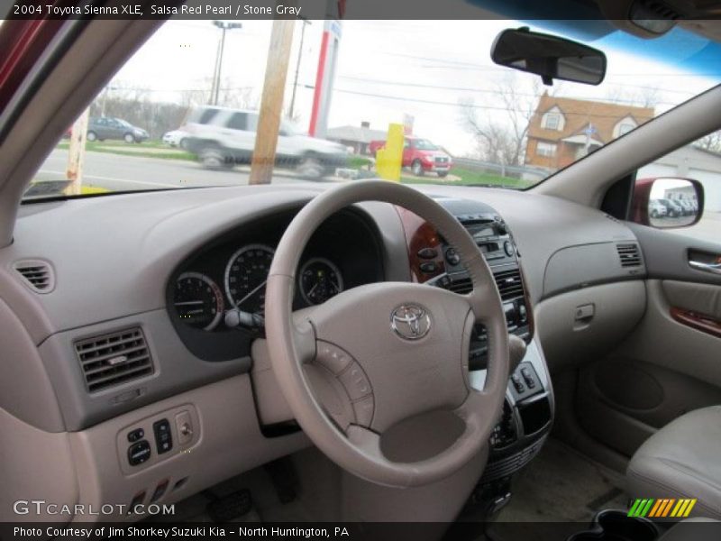 Salsa Red Pearl / Stone Gray 2004 Toyota Sienna XLE