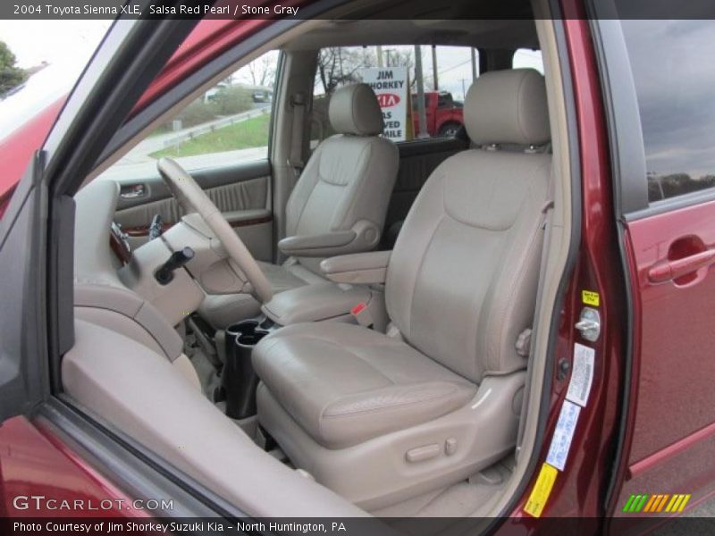 Salsa Red Pearl / Stone Gray 2004 Toyota Sienna XLE