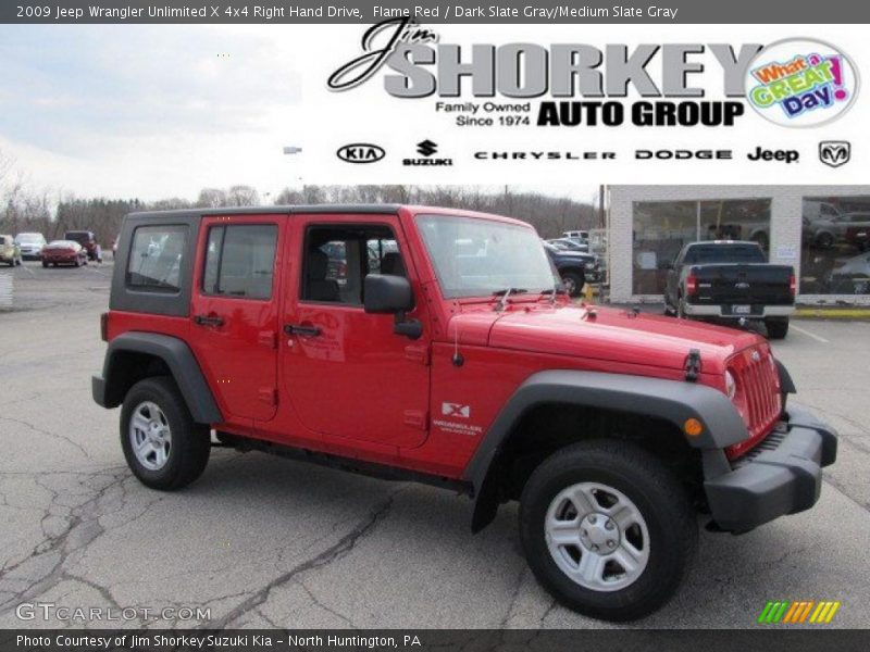 Flame Red / Dark Slate Gray/Medium Slate Gray 2009 Jeep Wrangler Unlimited X 4x4 Right Hand Drive
