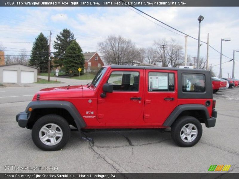 Flame Red / Dark Slate Gray/Medium Slate Gray 2009 Jeep Wrangler Unlimited X 4x4 Right Hand Drive