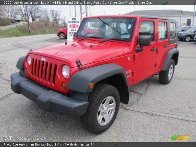 Flame Red / Dark Slate Gray/Medium Slate Gray 2009 Jeep Wrangler Unlimited X 4x4 Right Hand Drive