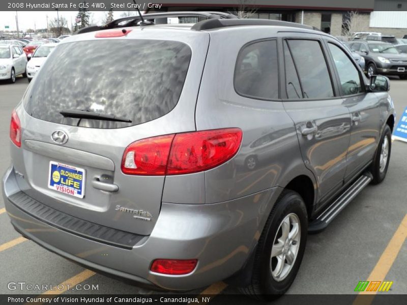Steel Gray / Gray 2008 Hyundai Santa Fe GLS 4WD