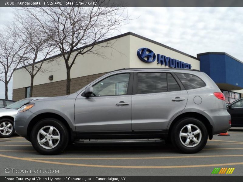Steel Gray / Gray 2008 Hyundai Santa Fe GLS 4WD