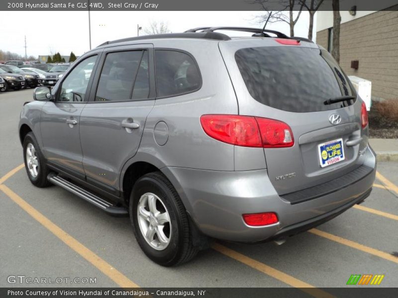 Steel Gray / Gray 2008 Hyundai Santa Fe GLS 4WD