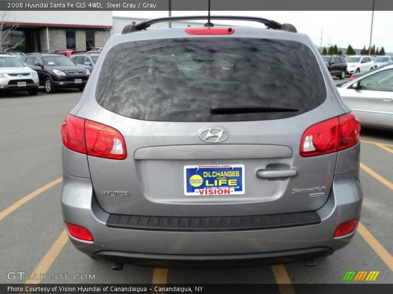 Steel Gray / Gray 2008 Hyundai Santa Fe GLS 4WD
