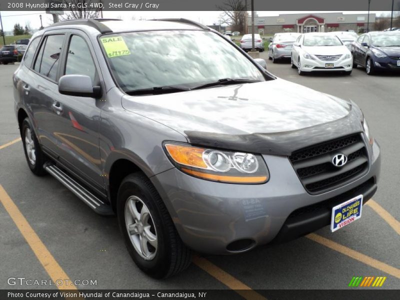 Steel Gray / Gray 2008 Hyundai Santa Fe GLS 4WD