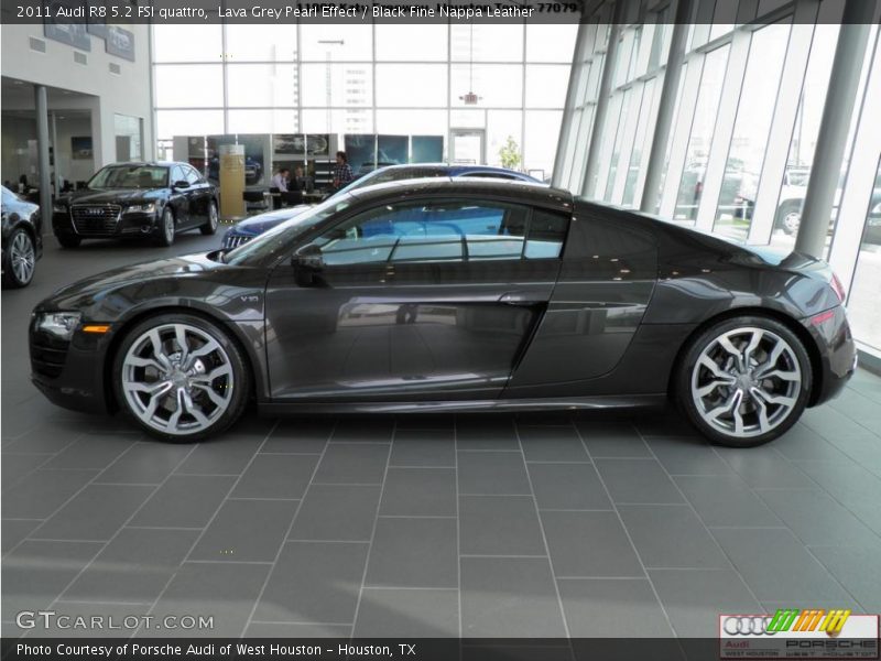 Lava Grey Pearl Effect / Black Fine Nappa Leather 2011 Audi R8 5.2 FSI quattro