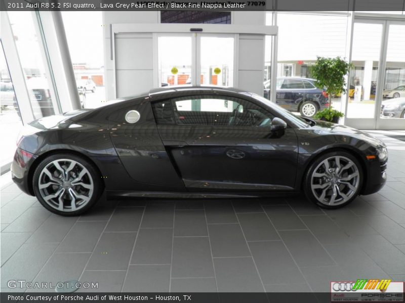 Lava Grey Pearl Effect / Black Fine Nappa Leather 2011 Audi R8 5.2 FSI quattro