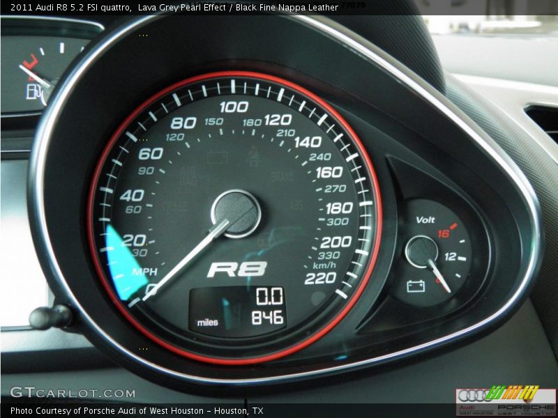 Lava Grey Pearl Effect / Black Fine Nappa Leather 2011 Audi R8 5.2 FSI quattro