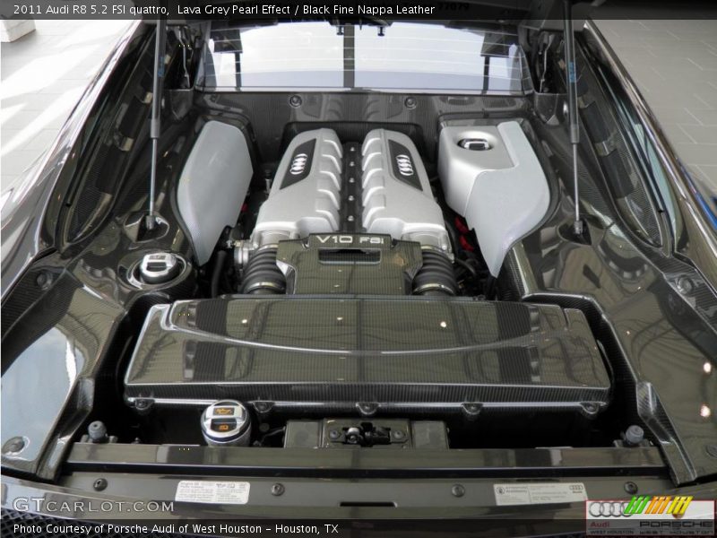 Lava Grey Pearl Effect / Black Fine Nappa Leather 2011 Audi R8 5.2 FSI quattro