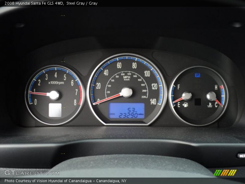 Steel Gray / Gray 2008 Hyundai Santa Fe GLS 4WD