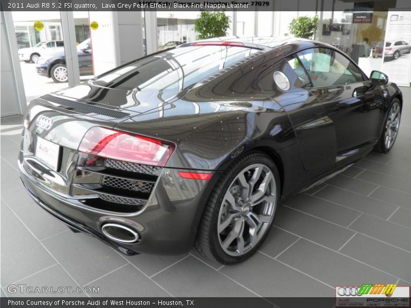 Lava Grey Pearl Effect / Black Fine Nappa Leather 2011 Audi R8 5.2 FSI quattro