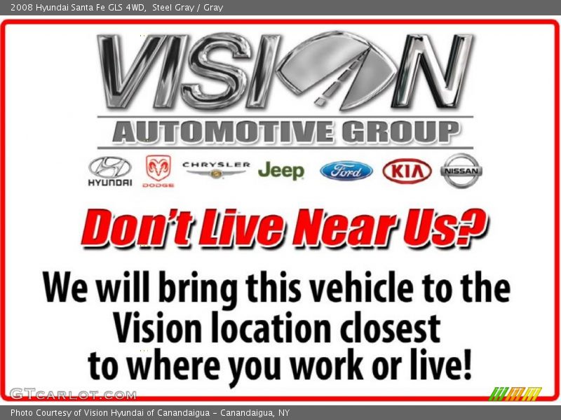 Steel Gray / Gray 2008 Hyundai Santa Fe GLS 4WD