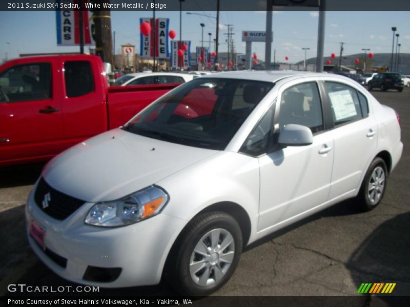 White Water Metallic / Beige 2011 Suzuki SX4 Sedan