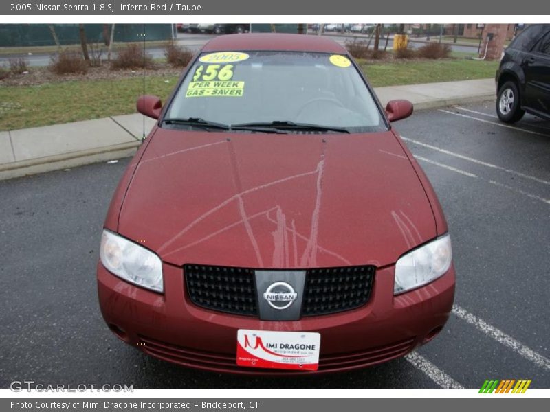 Inferno Red / Taupe 2005 Nissan Sentra 1.8 S