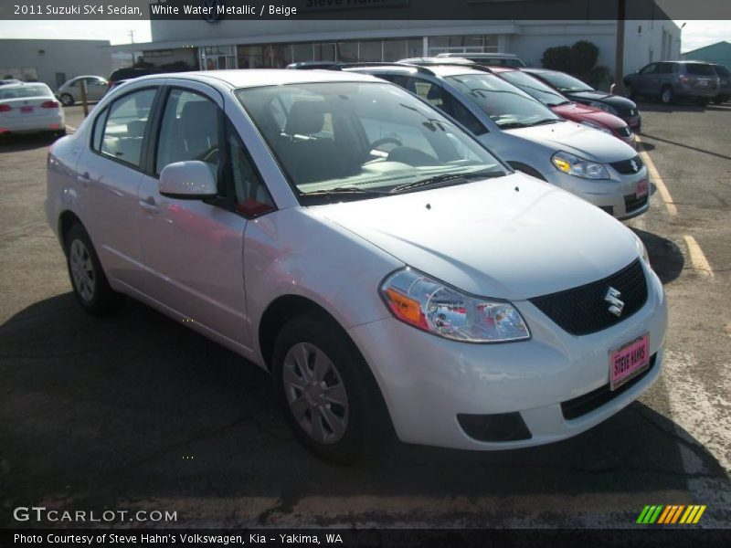 White Water Metallic / Beige 2011 Suzuki SX4 Sedan