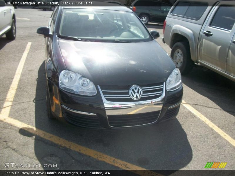 Black / Pure Beige 2008 Volkswagen Jetta S Sedan