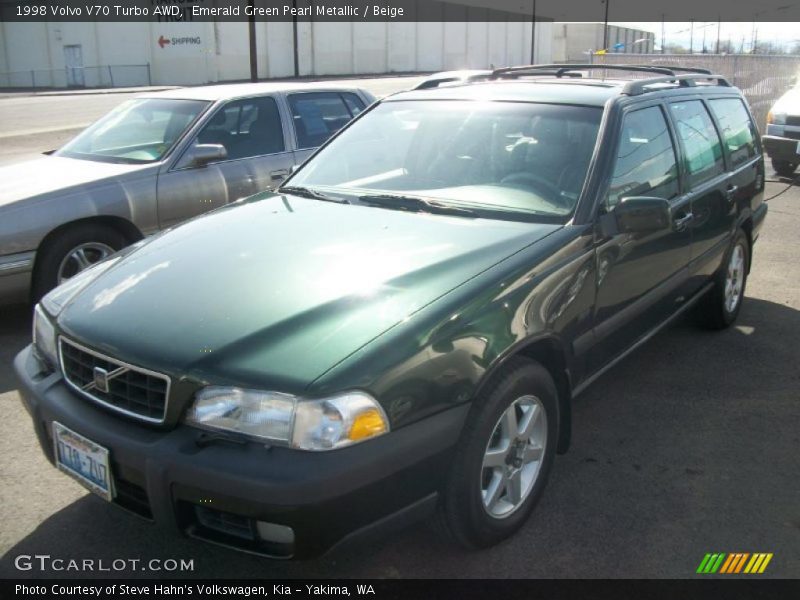 Emerald Green Pearl Metallic / Beige 1998 Volvo V70 Turbo AWD