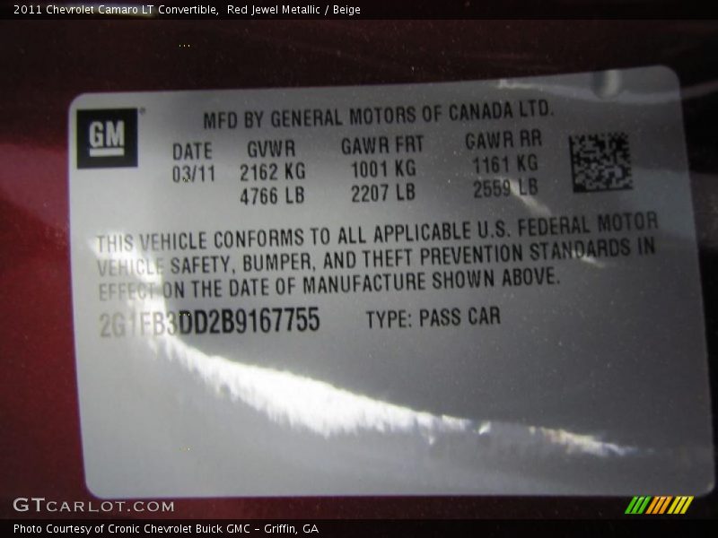 Red Jewel Metallic / Beige 2011 Chevrolet Camaro LT Convertible