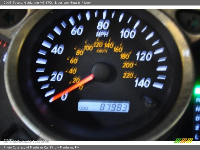Bluestone Metallic / Ivory 2003 Toyota Highlander V6 4WD
