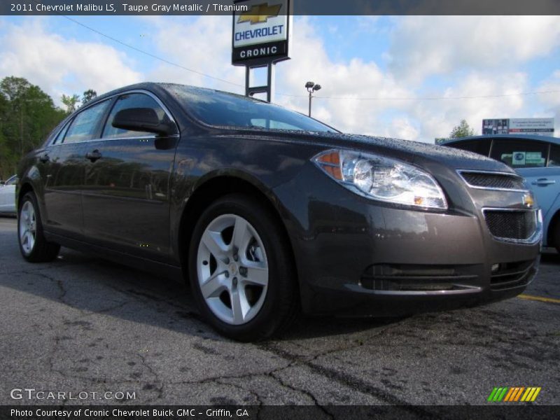 Taupe Gray Metallic / Titanium 2011 Chevrolet Malibu LS