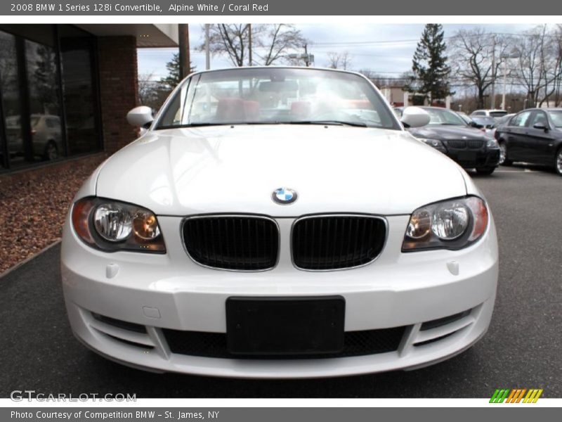 Alpine White / Coral Red 2008 BMW 1 Series 128i Convertible