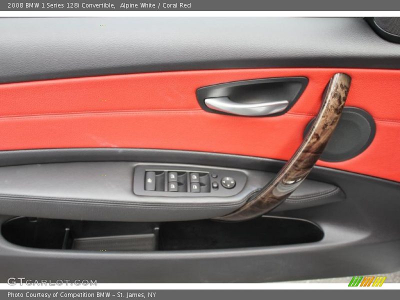 Alpine White / Coral Red 2008 BMW 1 Series 128i Convertible