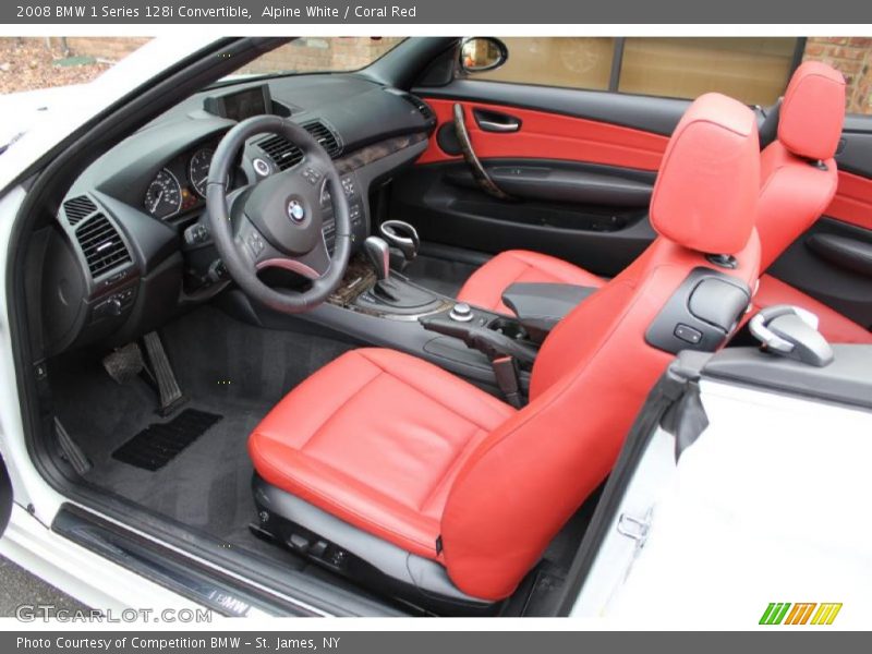  2008 1 Series 128i Convertible Coral Red Interior