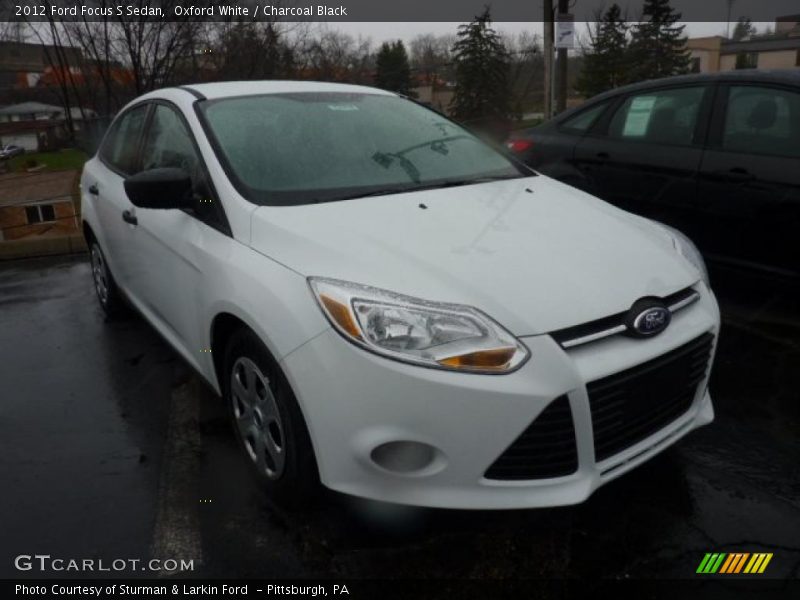 Oxford White / Charcoal Black 2012 Ford Focus S Sedan