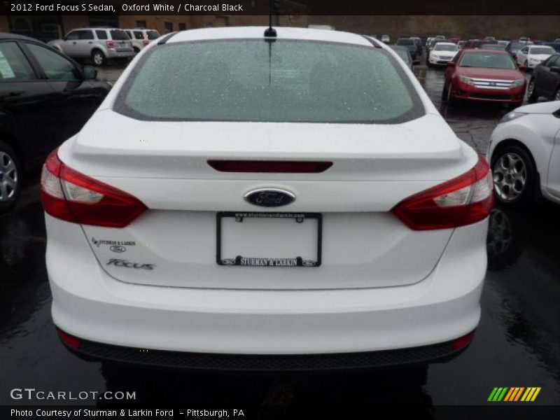 Oxford White / Charcoal Black 2012 Ford Focus S Sedan