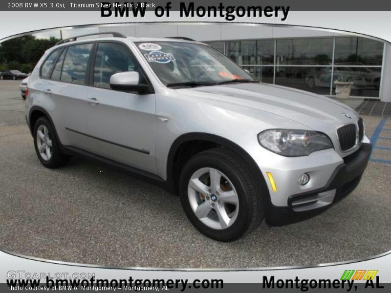 Titanium Silver Metallic / Black 2008 BMW X5 3.0si