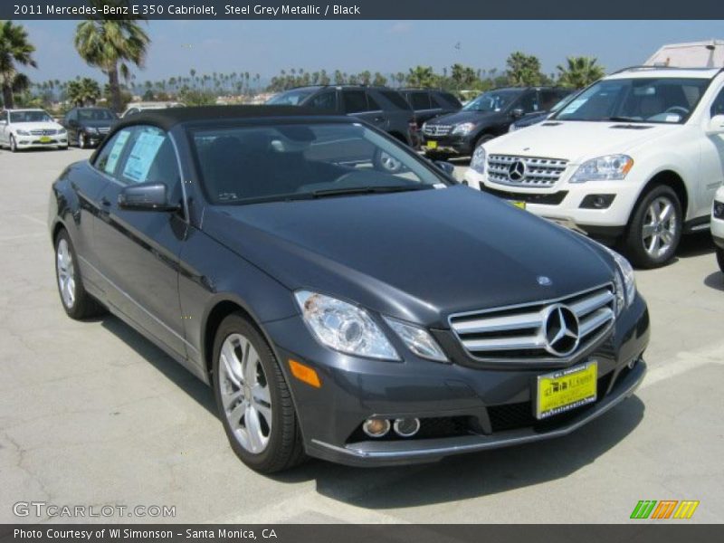 Steel Grey Metallic / Black 2011 Mercedes-Benz E 350 Cabriolet