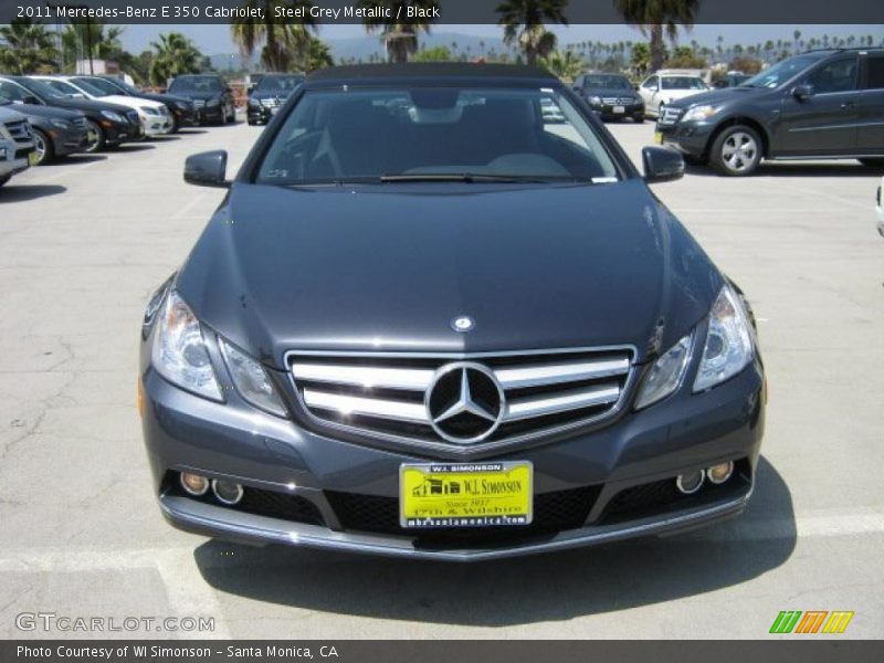 Steel Grey Metallic / Black 2011 Mercedes-Benz E 350 Cabriolet