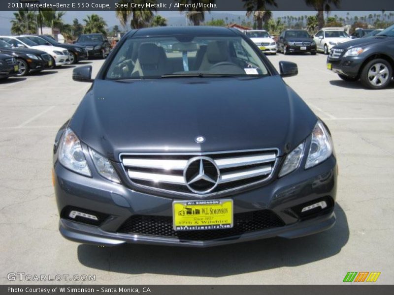 Steel Grey Metallic / Almond/Mocha 2011 Mercedes-Benz E 550 Coupe