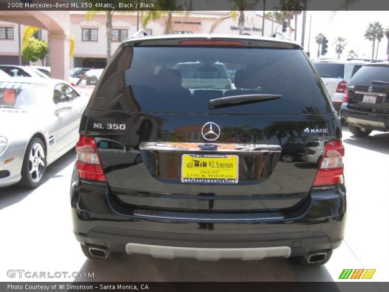 Black / Black 2008 Mercedes-Benz ML 350 4Matic