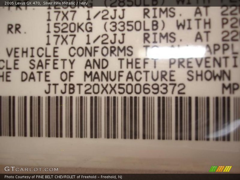 Silver Pine Metallic / Ivory 2005 Lexus GX 470