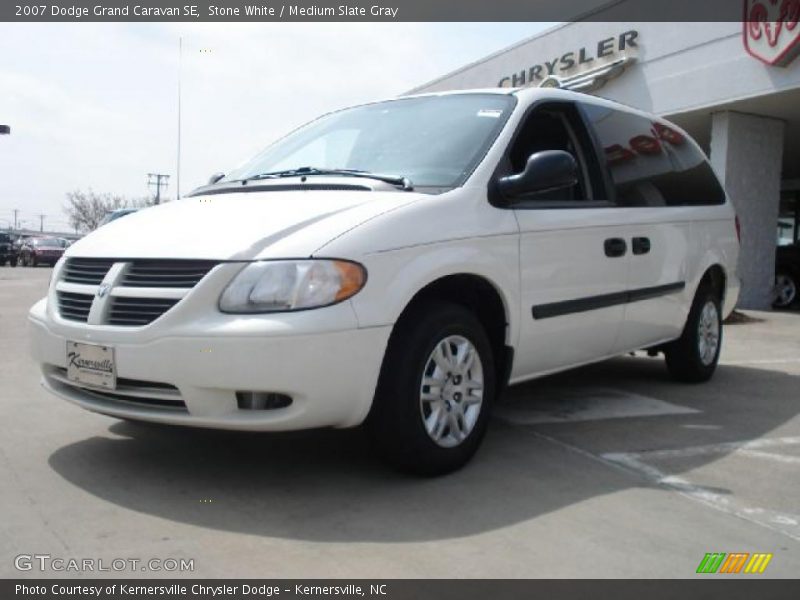 Stone White / Medium Slate Gray 2007 Dodge Grand Caravan SE
