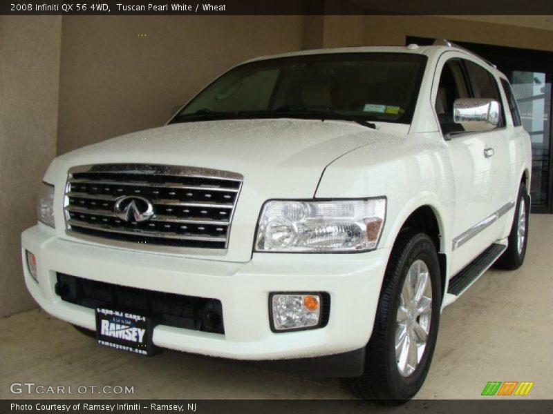 Tuscan Pearl White / Wheat 2008 Infiniti QX 56 4WD