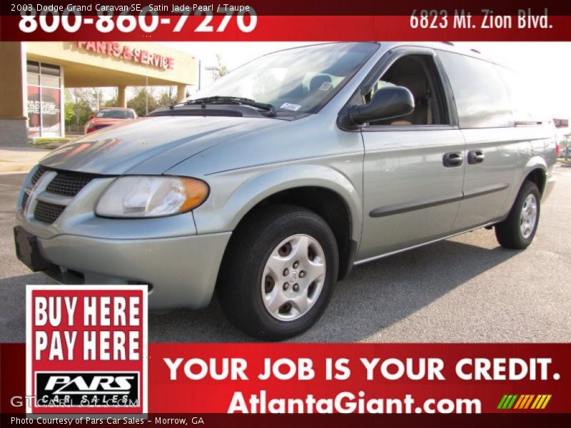 Satin Jade Pearl / Taupe 2003 Dodge Grand Caravan SE