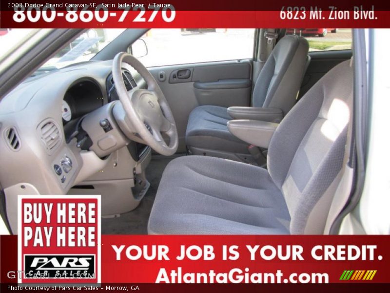 Satin Jade Pearl / Taupe 2003 Dodge Grand Caravan SE