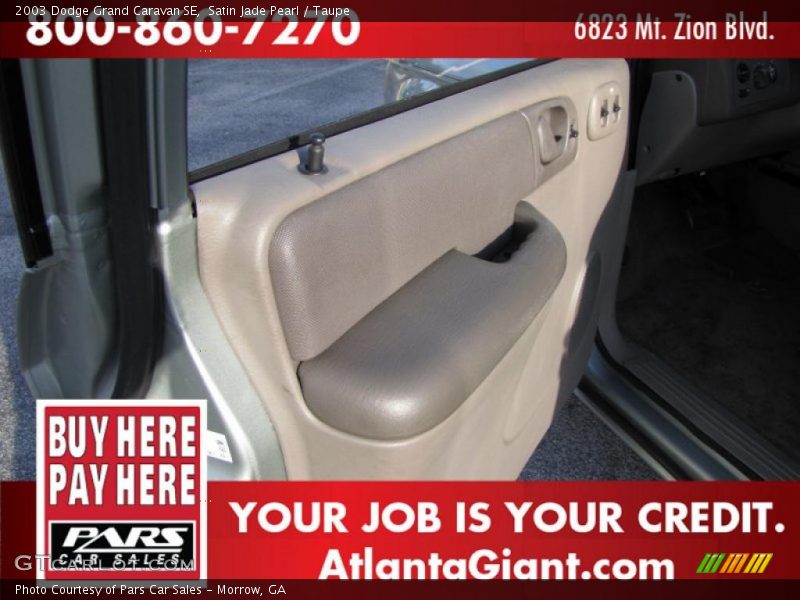 Satin Jade Pearl / Taupe 2003 Dodge Grand Caravan SE
