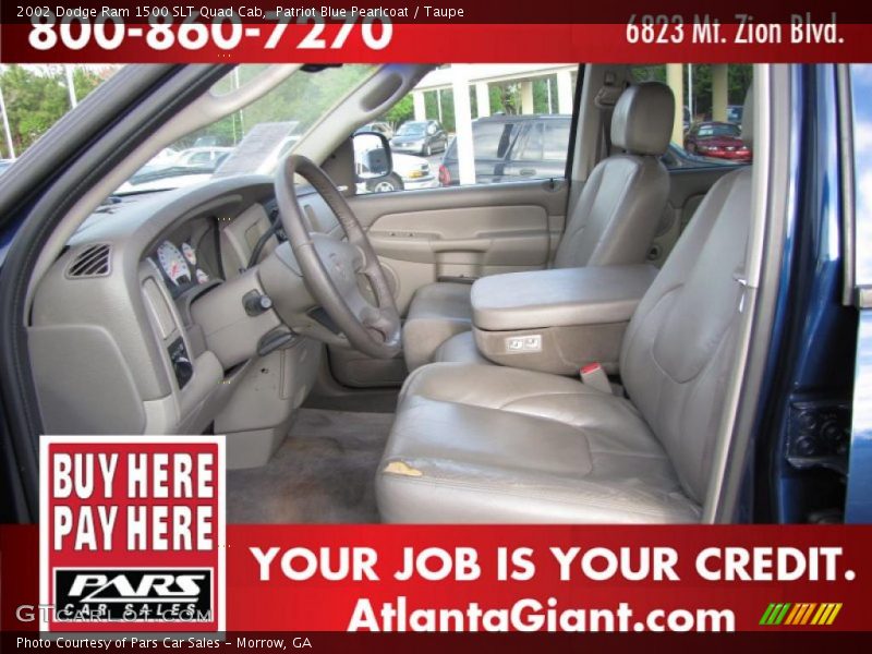 Patriot Blue Pearlcoat / Taupe 2002 Dodge Ram 1500 SLT Quad Cab