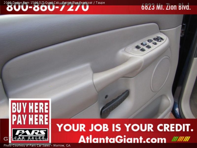 Patriot Blue Pearlcoat / Taupe 2002 Dodge Ram 1500 SLT Quad Cab