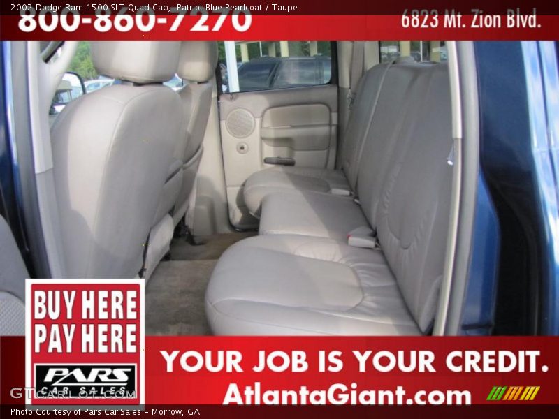 Patriot Blue Pearlcoat / Taupe 2002 Dodge Ram 1500 SLT Quad Cab