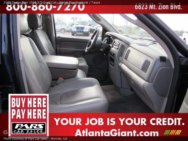 Patriot Blue Pearlcoat / Taupe 2002 Dodge Ram 1500 SLT Quad Cab