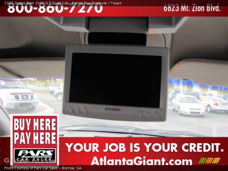 Patriot Blue Pearlcoat / Taupe 2002 Dodge Ram 1500 SLT Quad Cab